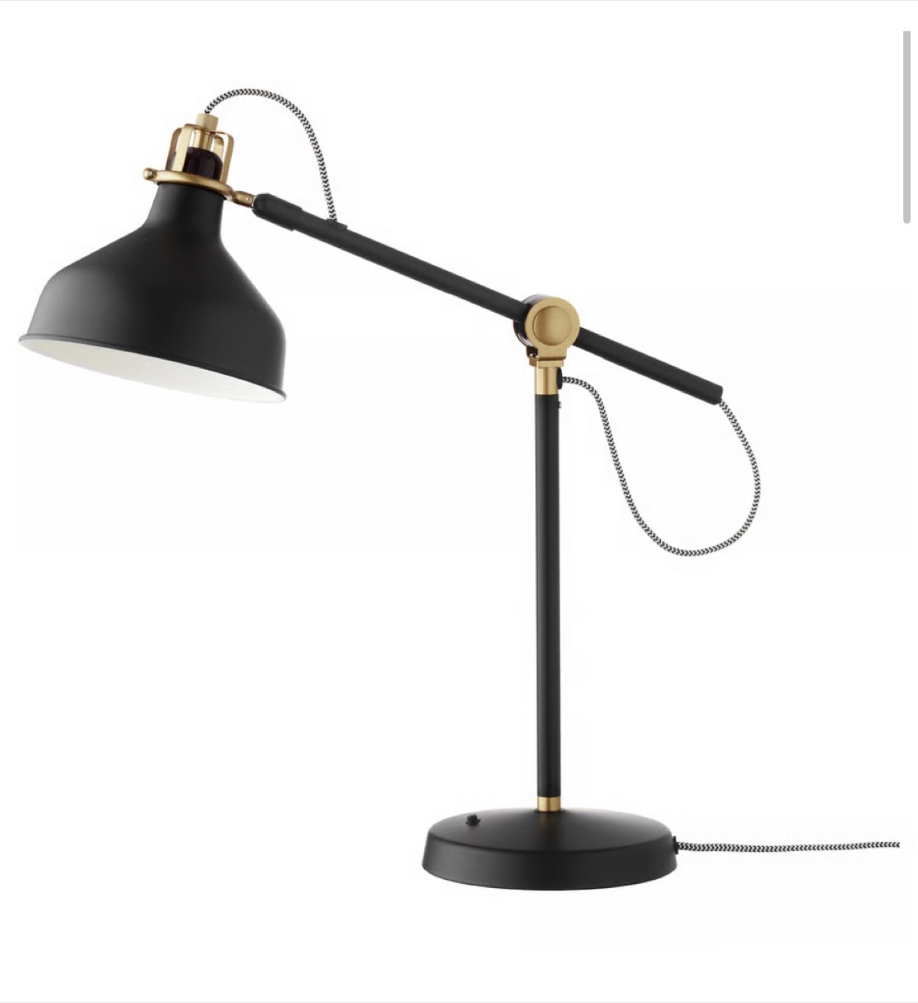 IKEA Ranarp tabletop task lamp - Black/Brass