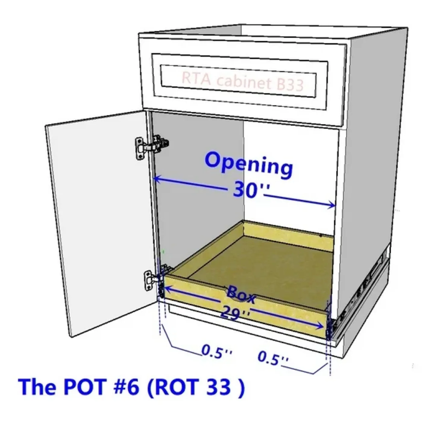Kitchen cabinet Bottom Mount Drawer full extension, wood image indicator(10)