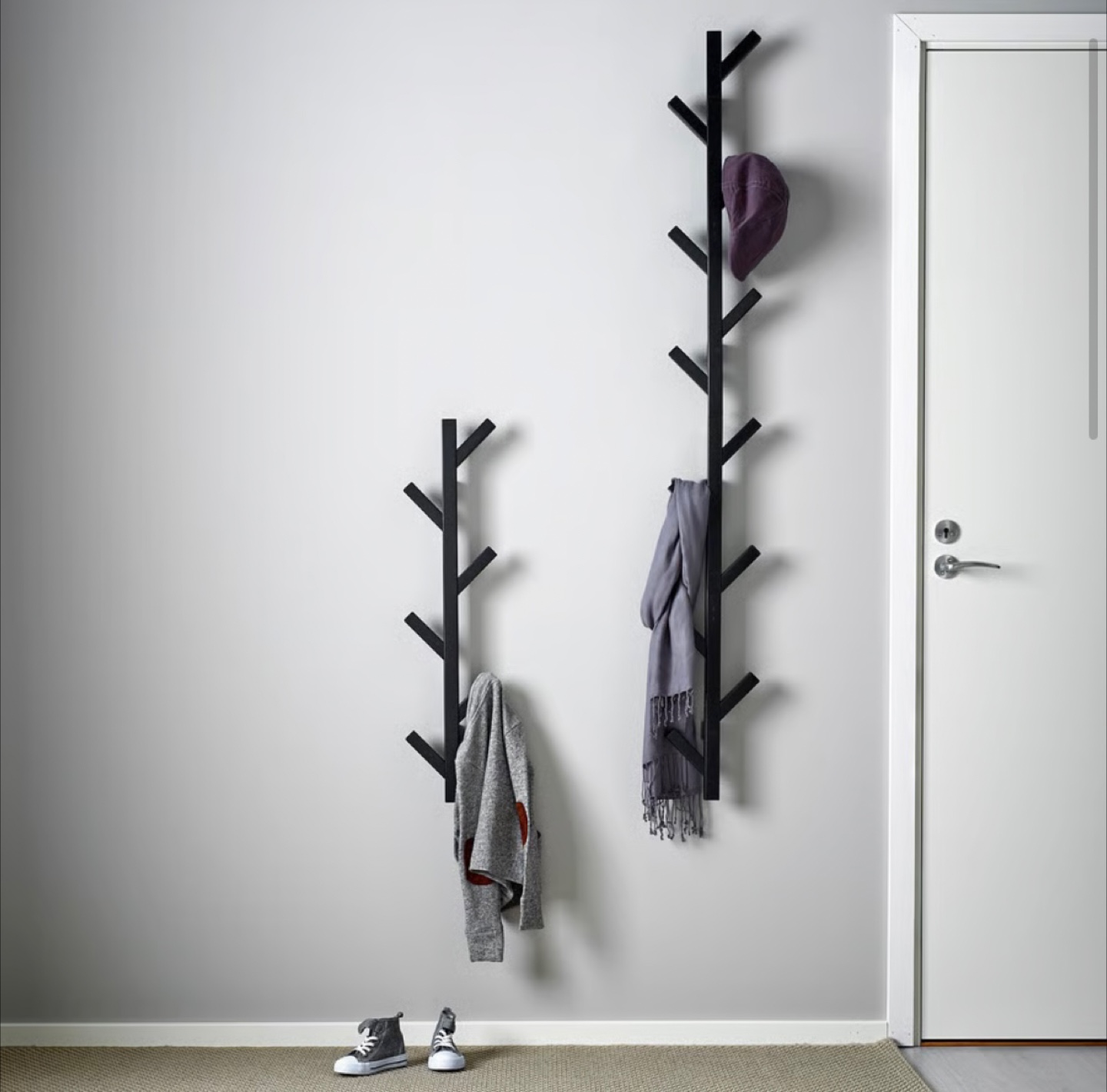IKEA black wall-mounted coat rack