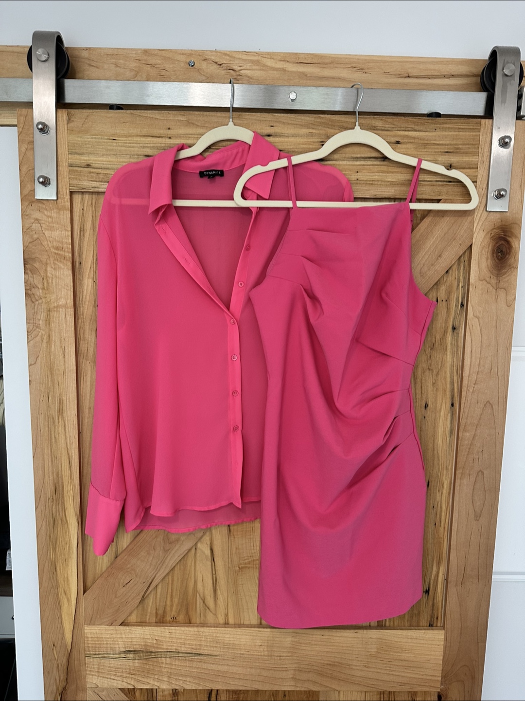 Dynamite Pink Dress and Shirt combo