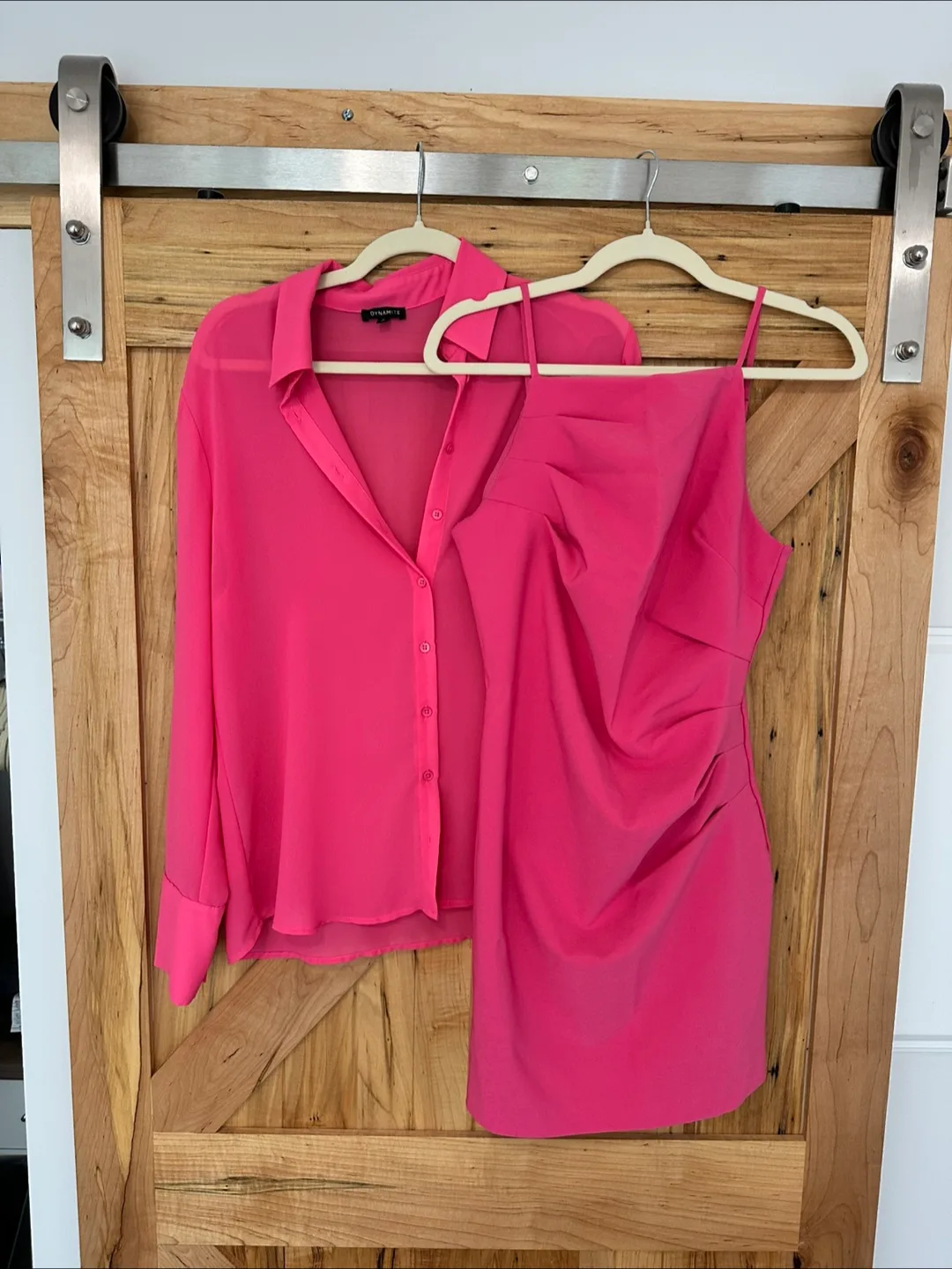 Dynamite Pink Dress and Shirt combo