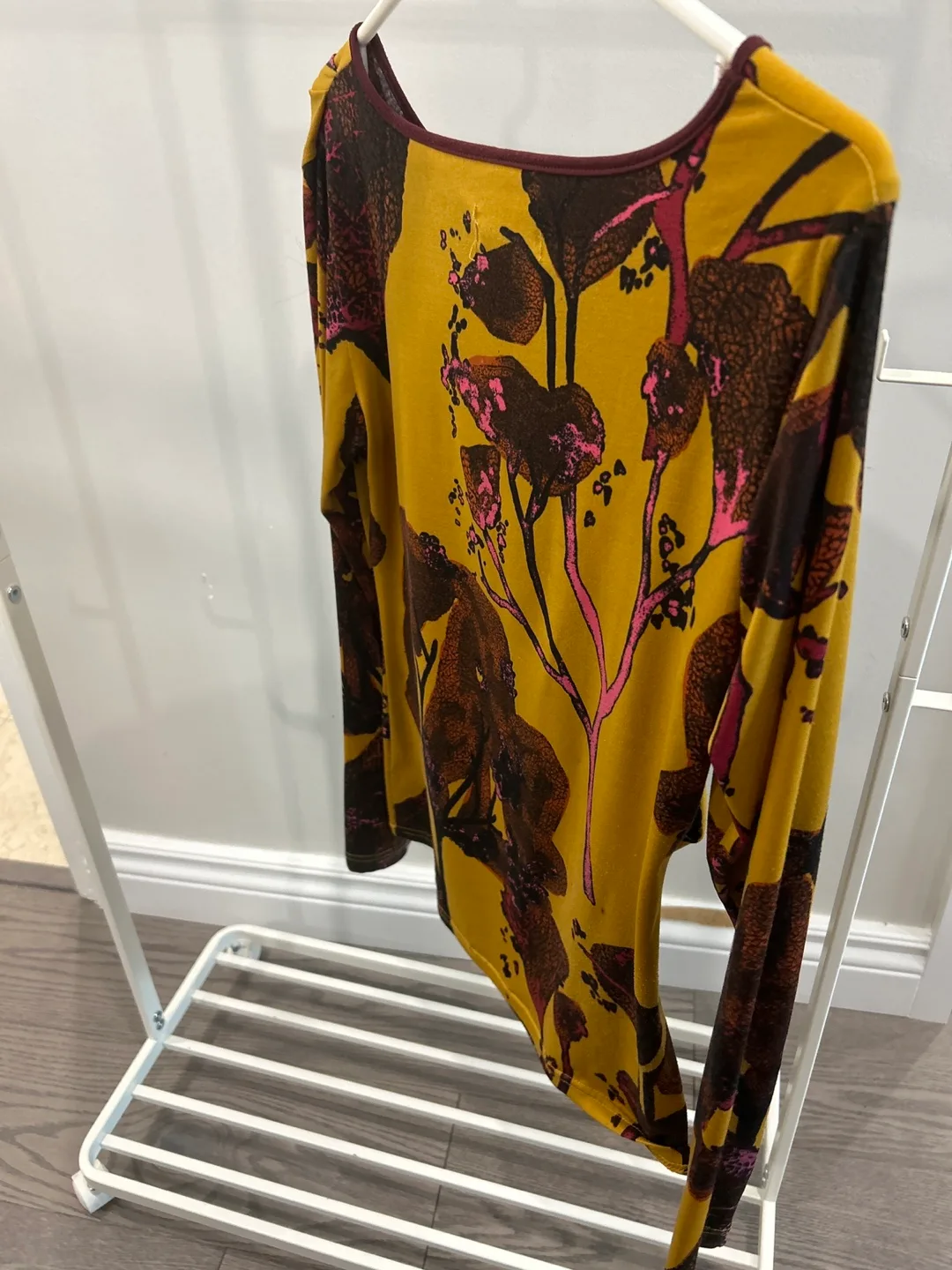 St. Martins Mustard Floral Long Sleeve - Size M thumbnail