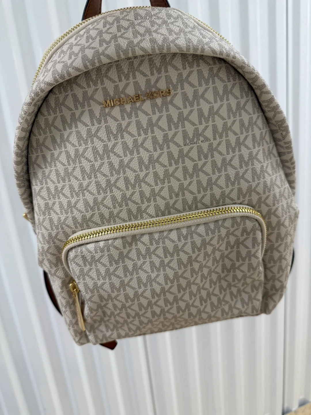 Michael Kors Erin MD Backpack - Vanilla/Acorn thumbnail