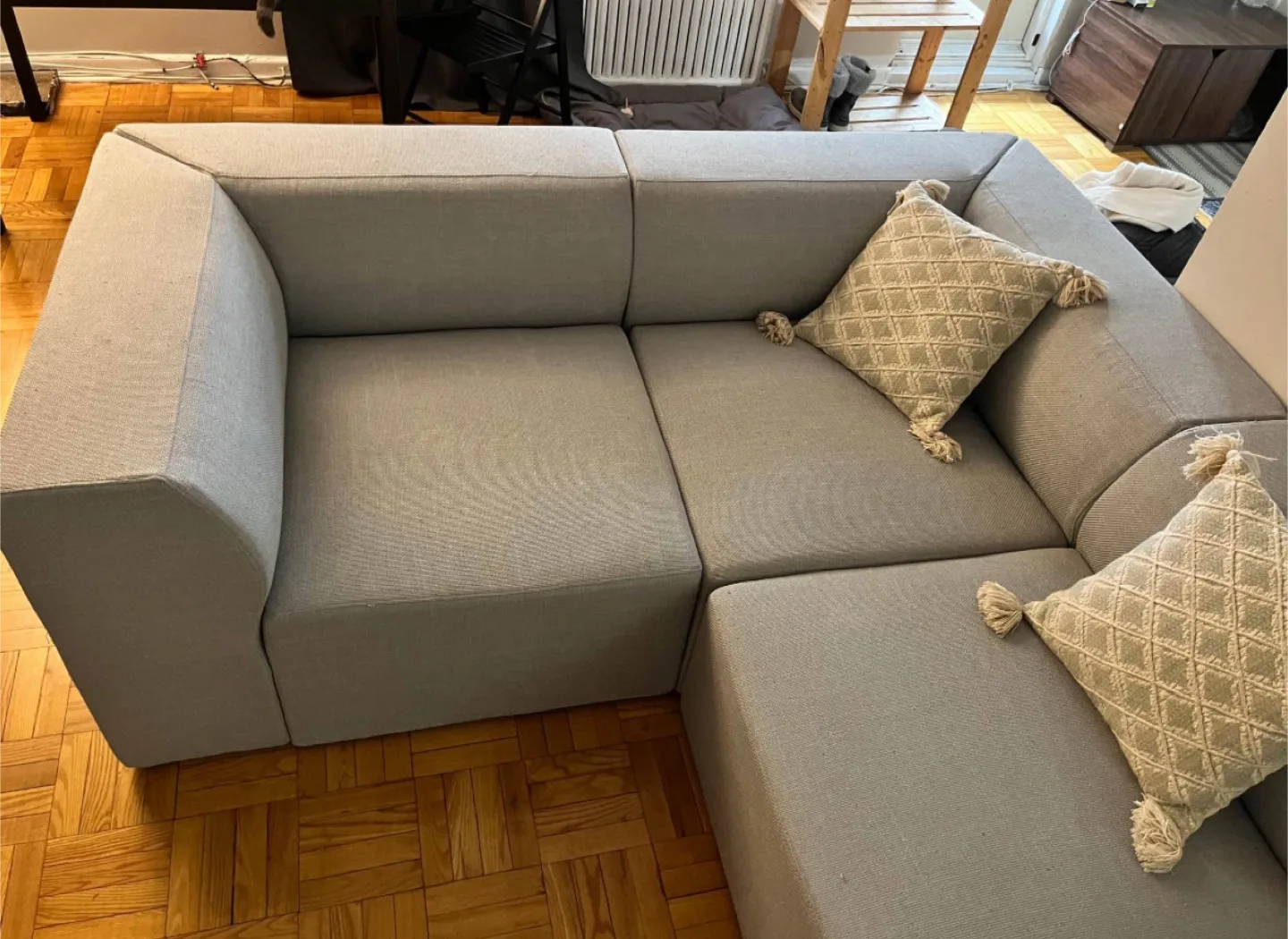 Light grey Cozey Atmosphere Modular sectional Sofa image indicator(9)