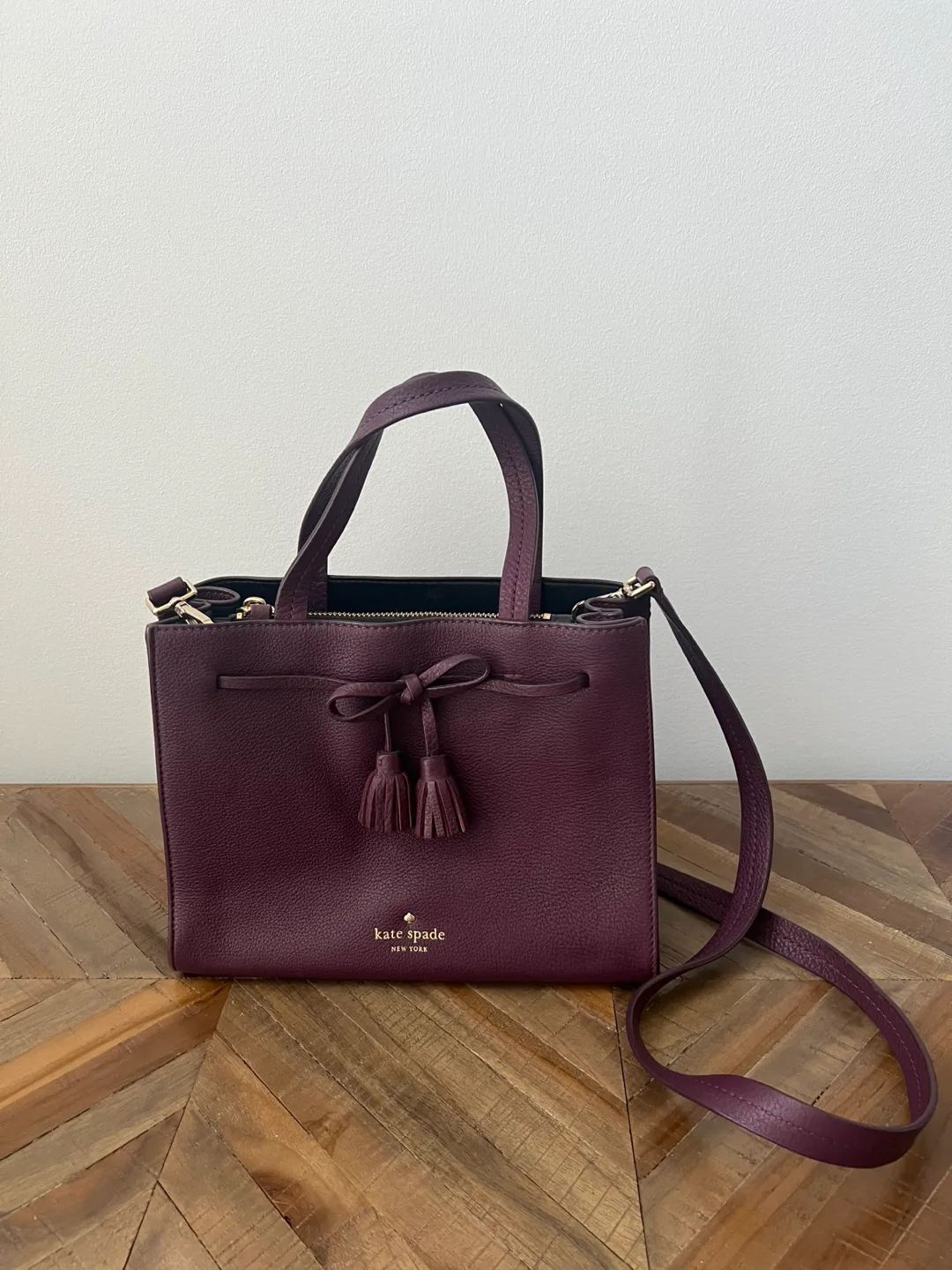 Kate Spade Burgundy Leather Satchel thumbnail
