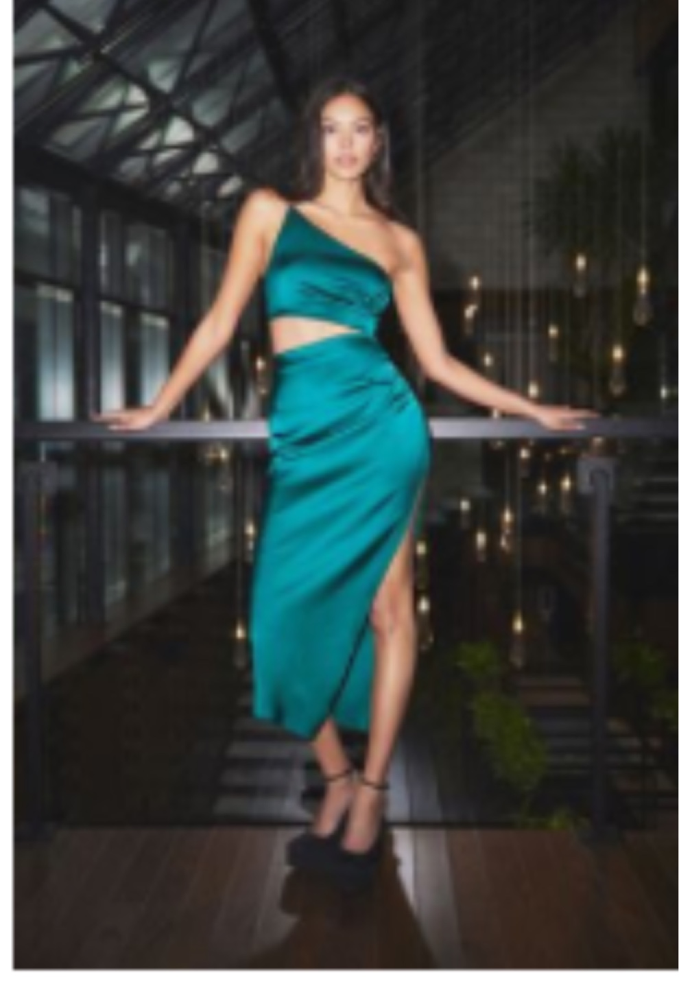 Dynamite Green Cutout Asymmetric Dress - photo 3
