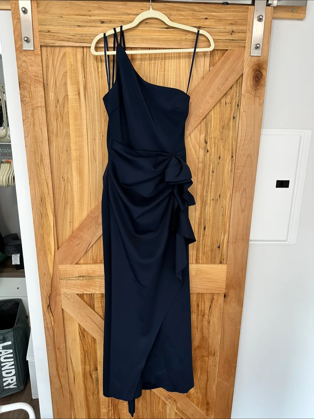 Navy Blue One-Shoulder Gown