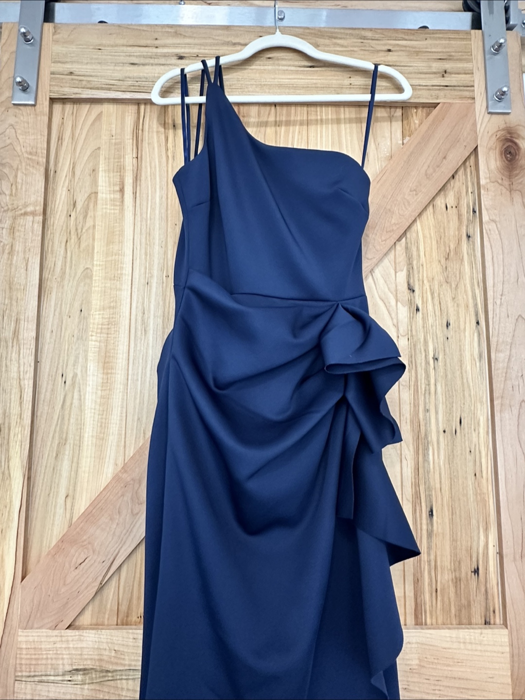 Navy Blue One-Shoulder Gown - photo 2