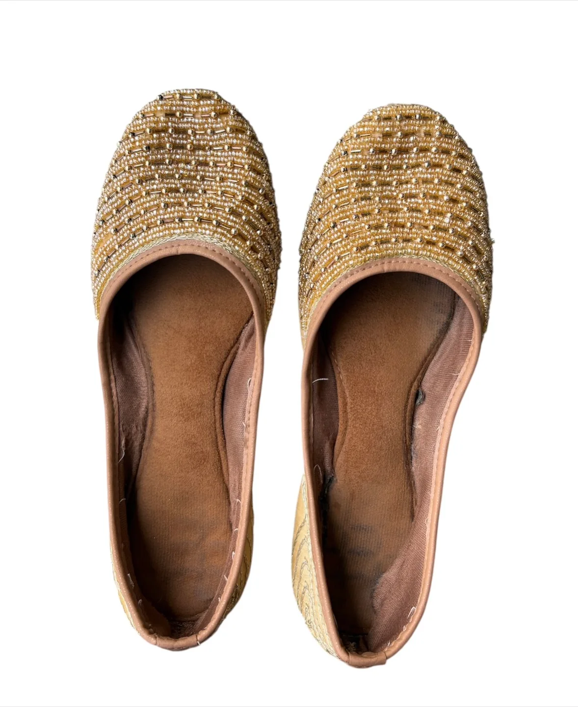 Gold Beaded Punjabi Jutti Shoes thumbnail