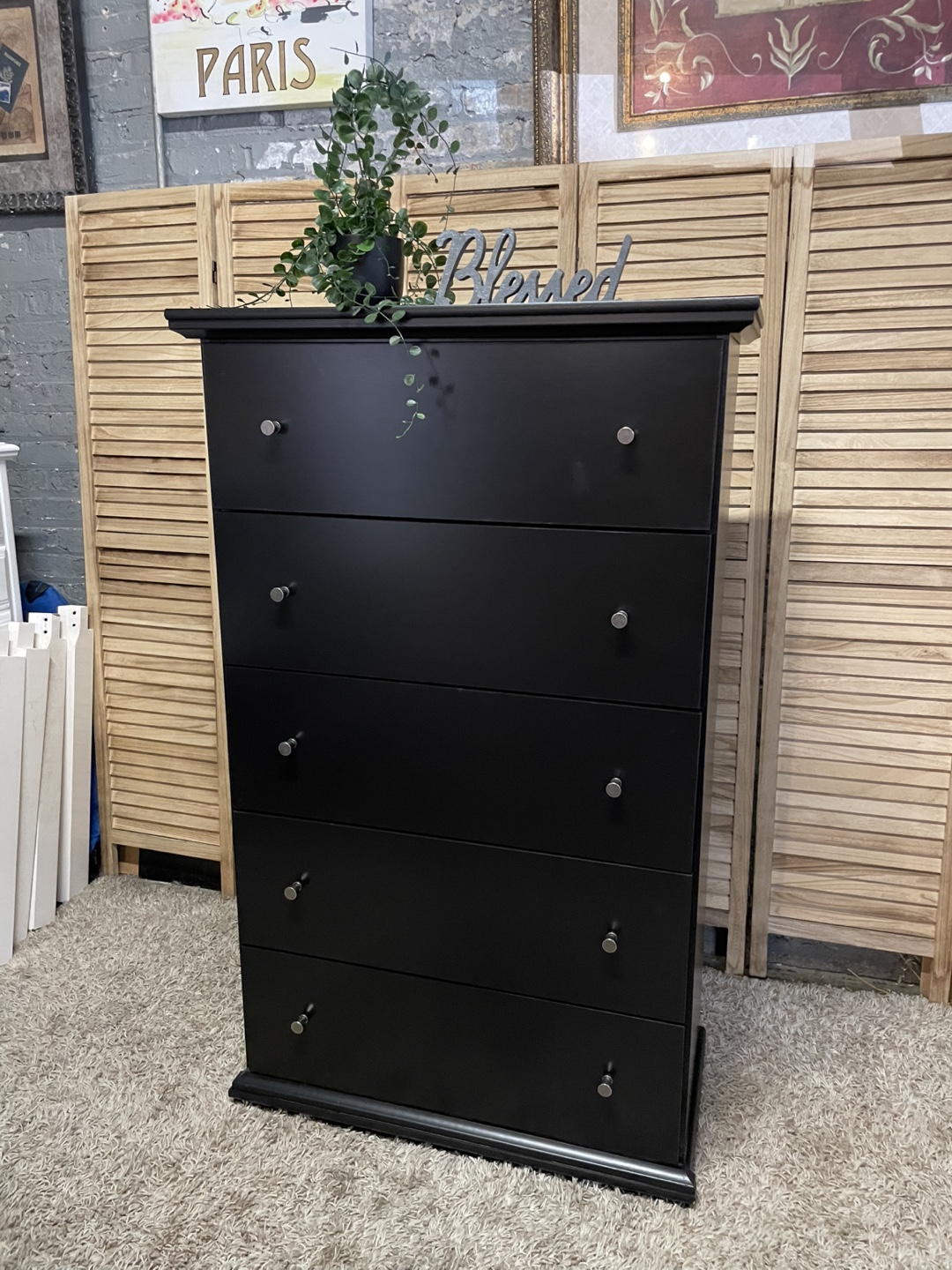 Black 5-Drawer Dresser - photo 2