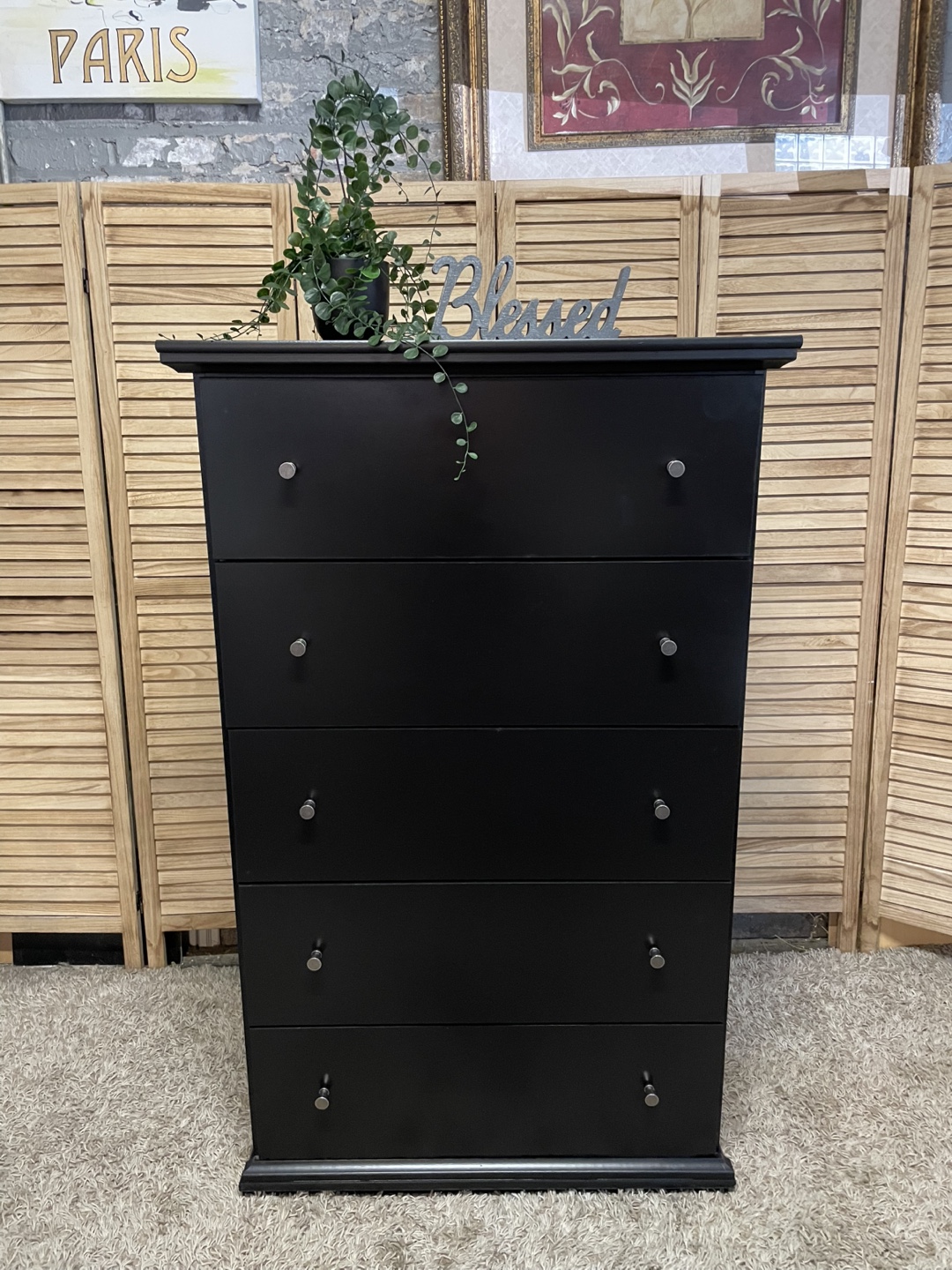 Black 5-Drawer Dresser