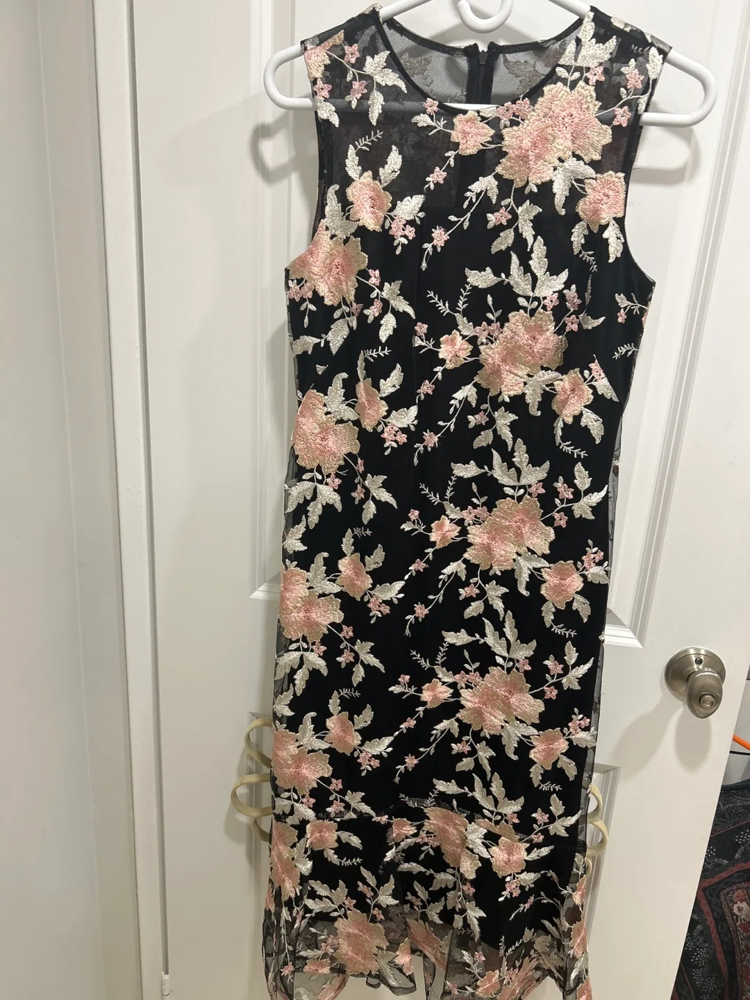 Calvin Klein Floral Embroidered Black Dress thumbnail