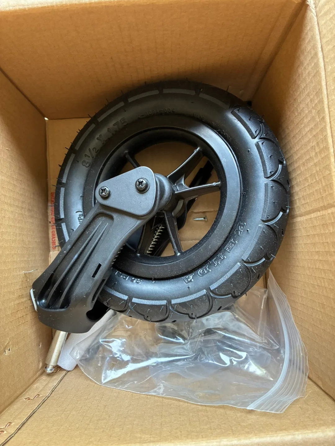 Baby jogger stroller front wheel. 8 1/2 x 1.75 Wheel thumbnail