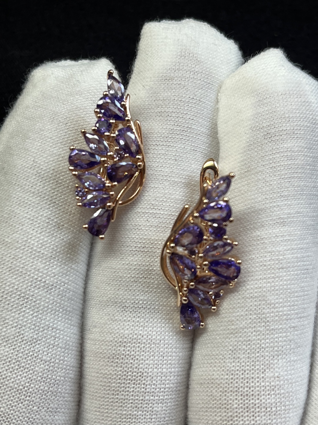 14k 585 stamped RG Amethyst earrings Perfect for daily wear. - photo 3