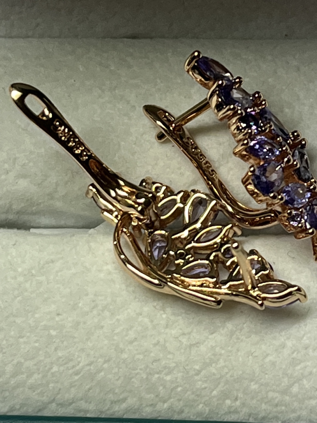 14k 585 stamped RG Amethyst earrings Perfect for daily wear. - photo 4