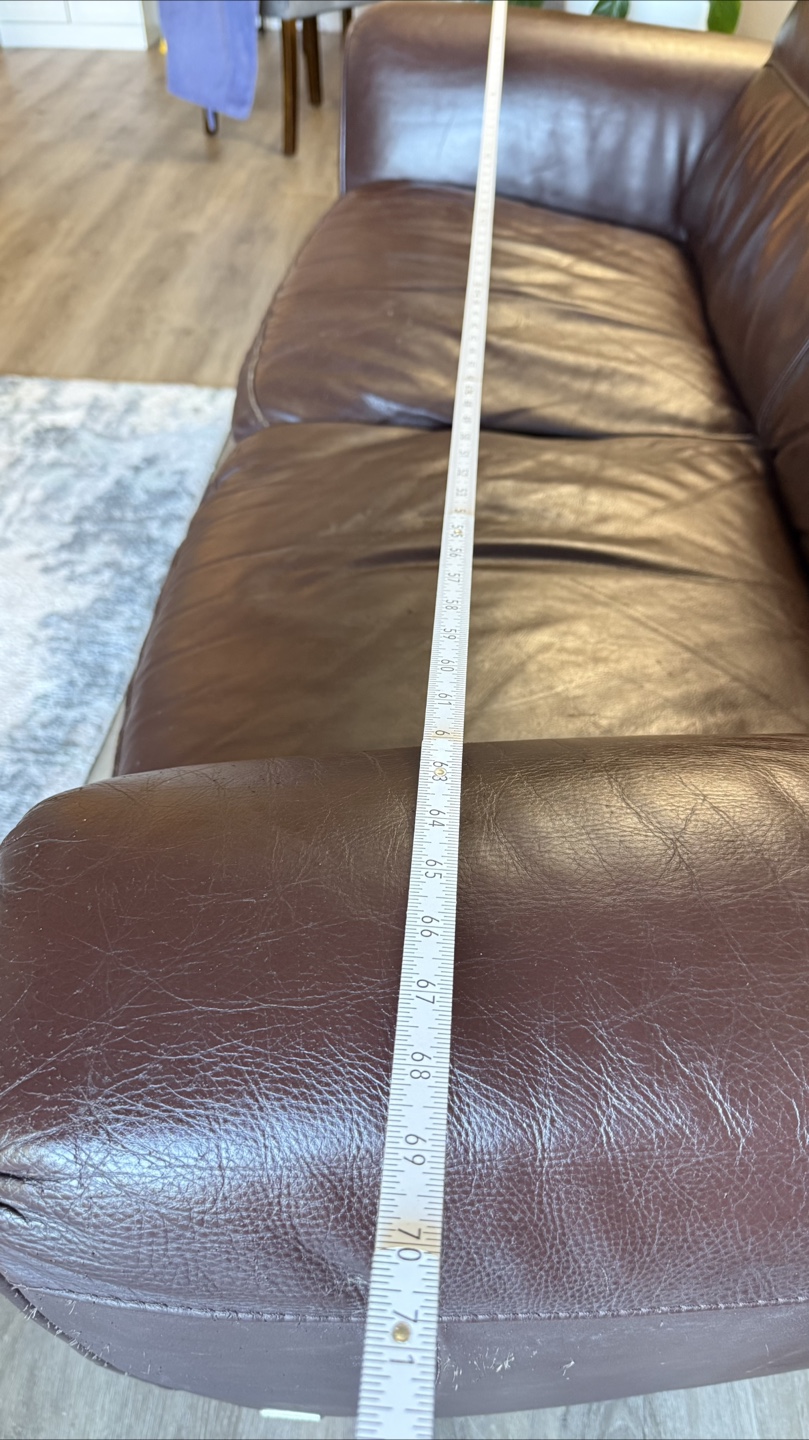 Free! Natuzzi Brown Leather Sofa - 70 Inches Wide - photo 3