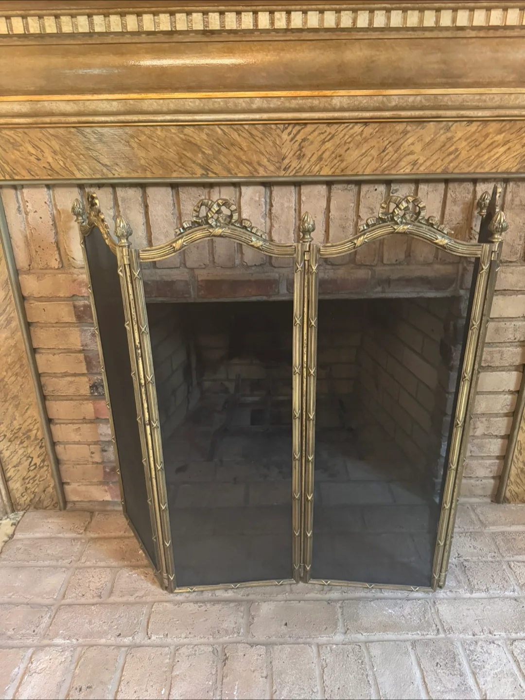 Vintage Gold Fireplace Screen thumbnail