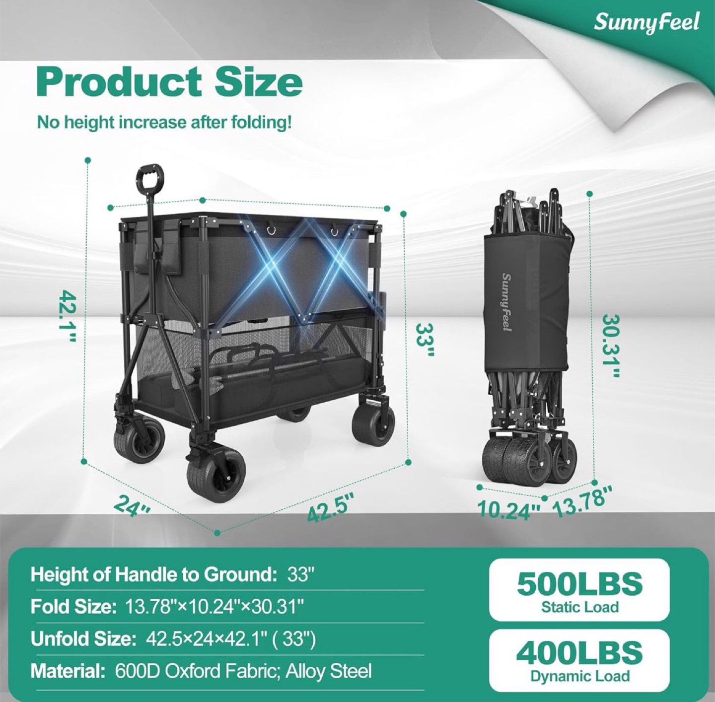 SunnyFeel Folding Wagon Cart