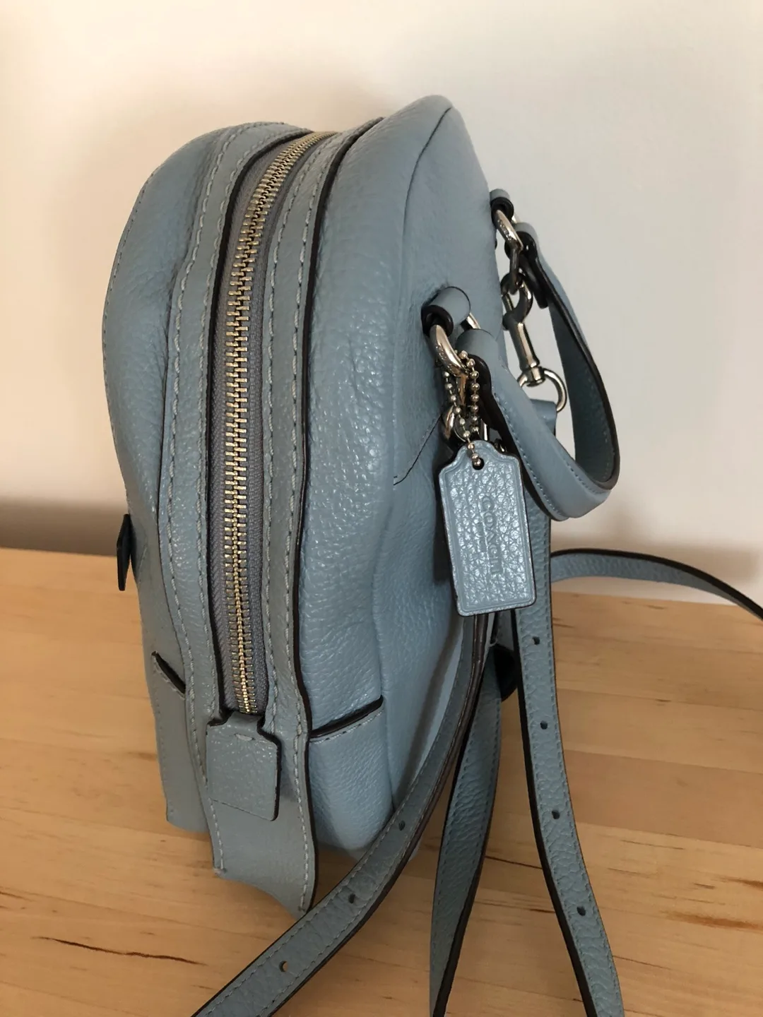 Coach Leather Backpack - Light Blue image indicator(3)