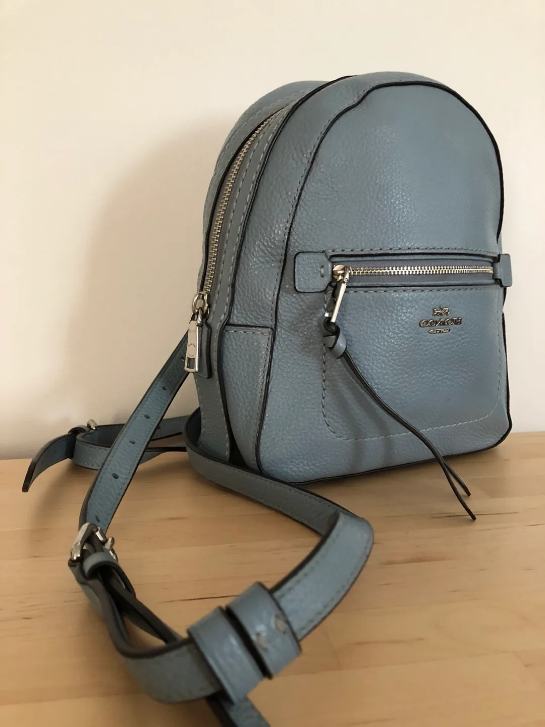 Coach Leather Backpack - Light Blue thumbnail