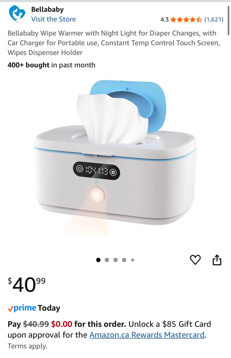 Bellababy Wipe Warmer with Night Light image indicator(3)