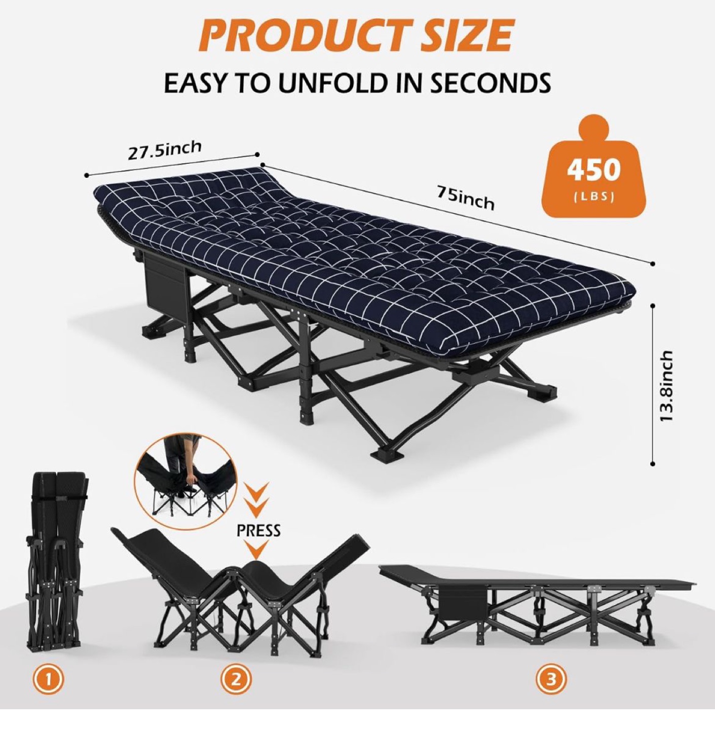 Camping Cot with Comfortable Cushion - photo 3