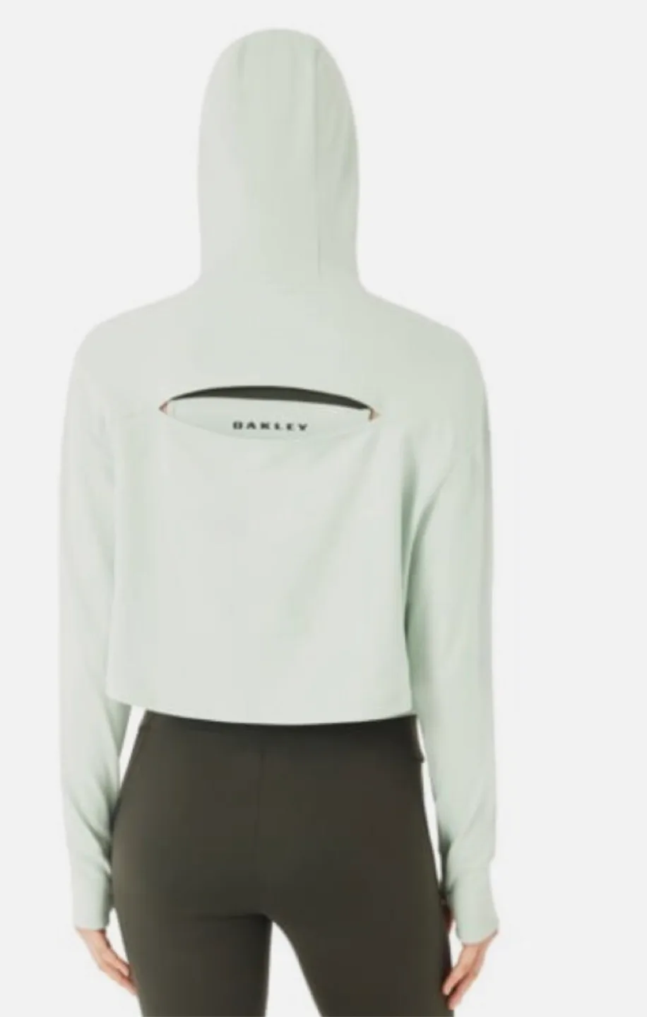 New Oakley Luxe Crop Hoodie - Aqua Foam, L image indicator(2)