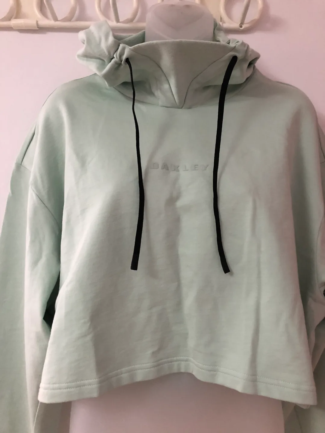 New Oakley Luxe Crop Hoodie - Aqua Foam, L image indicator(5)