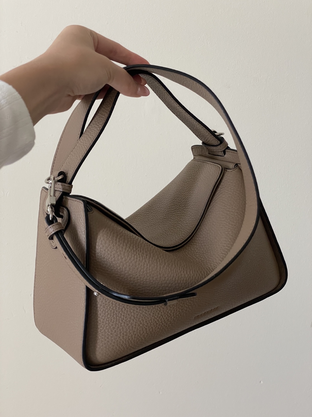 The Horse Clementine Bag in Taupe Pebbled Leather