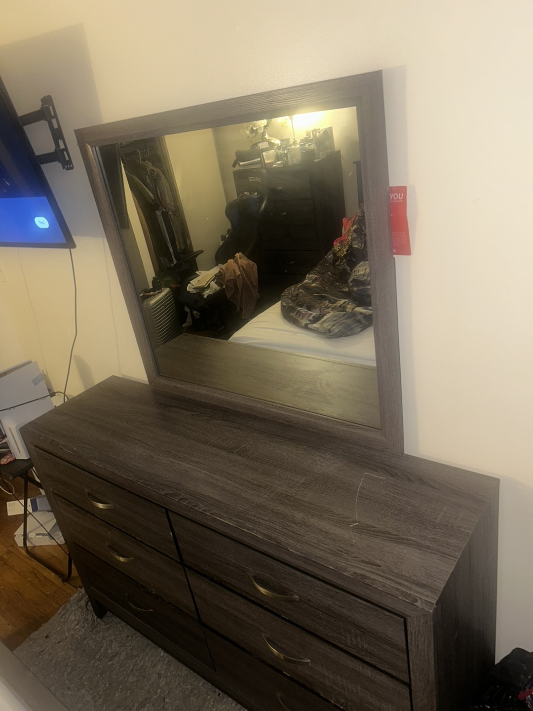 Wood Dresser with Mirror - photo 2