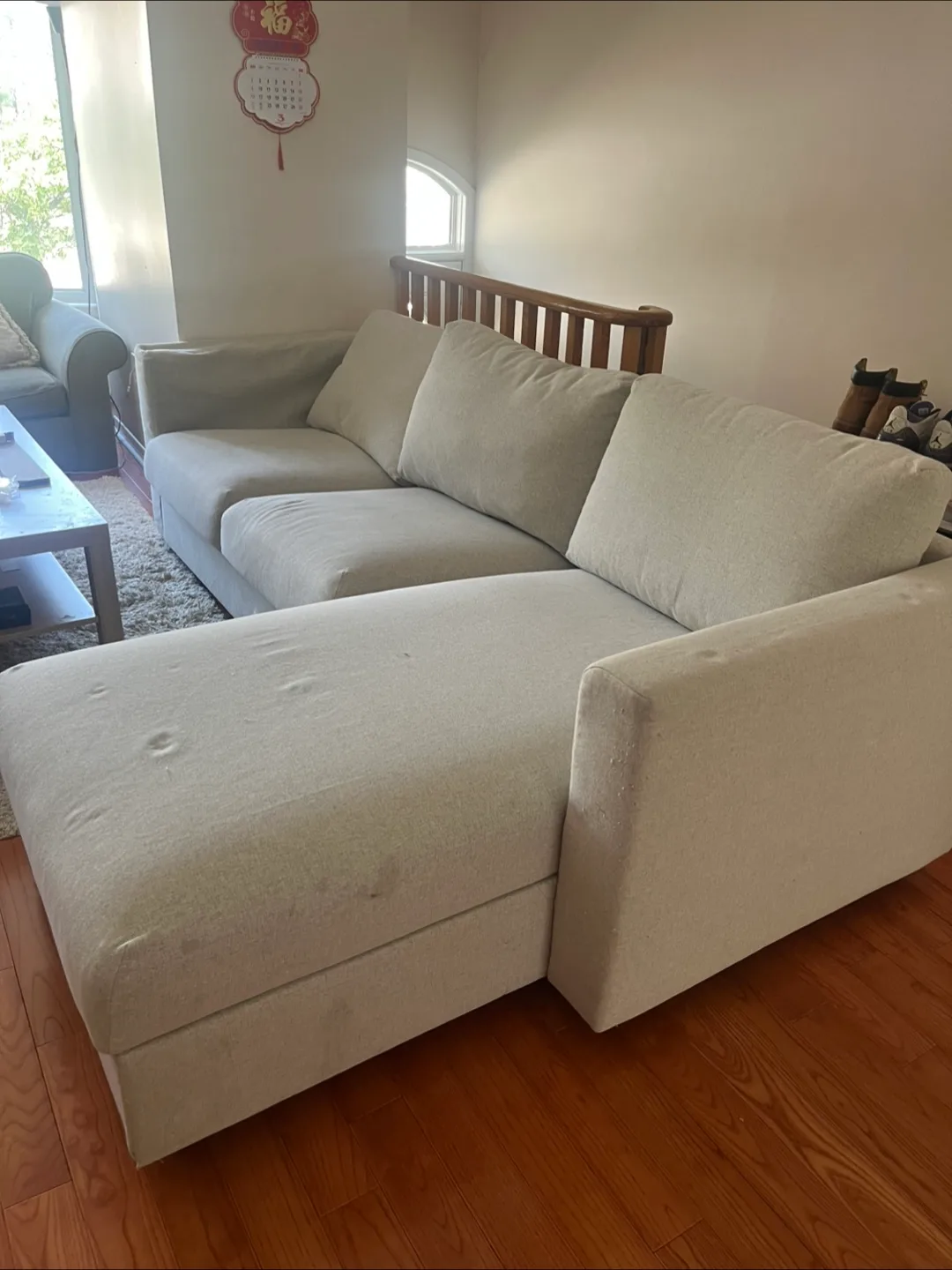 IKEA FINNALA Loveseat & Chaise - Gunnared Beige thumbnail