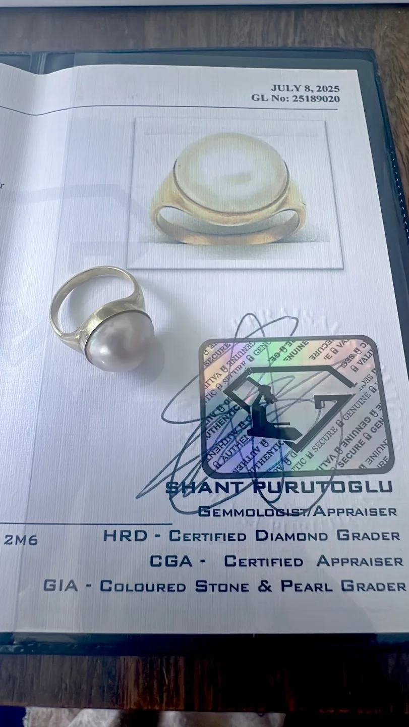 18K Yellow Gold Mabé Pearl Ring image indicator(8)