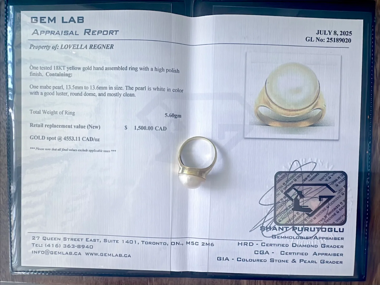 18K Yellow Gold Mabé Pearl Ring image indicator(6)