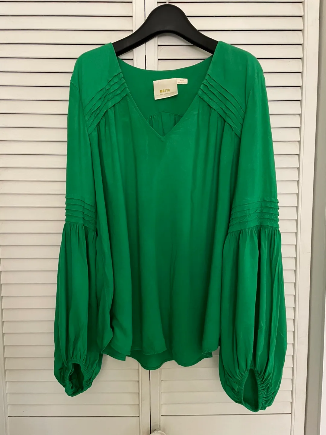 Maeve by Anthropologie Green Blouse M thumbnail