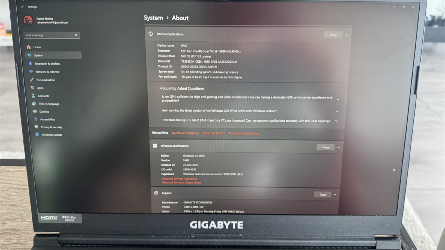 Gigabyte Gaming Laptop G5 - GeForce RTX - photo 5