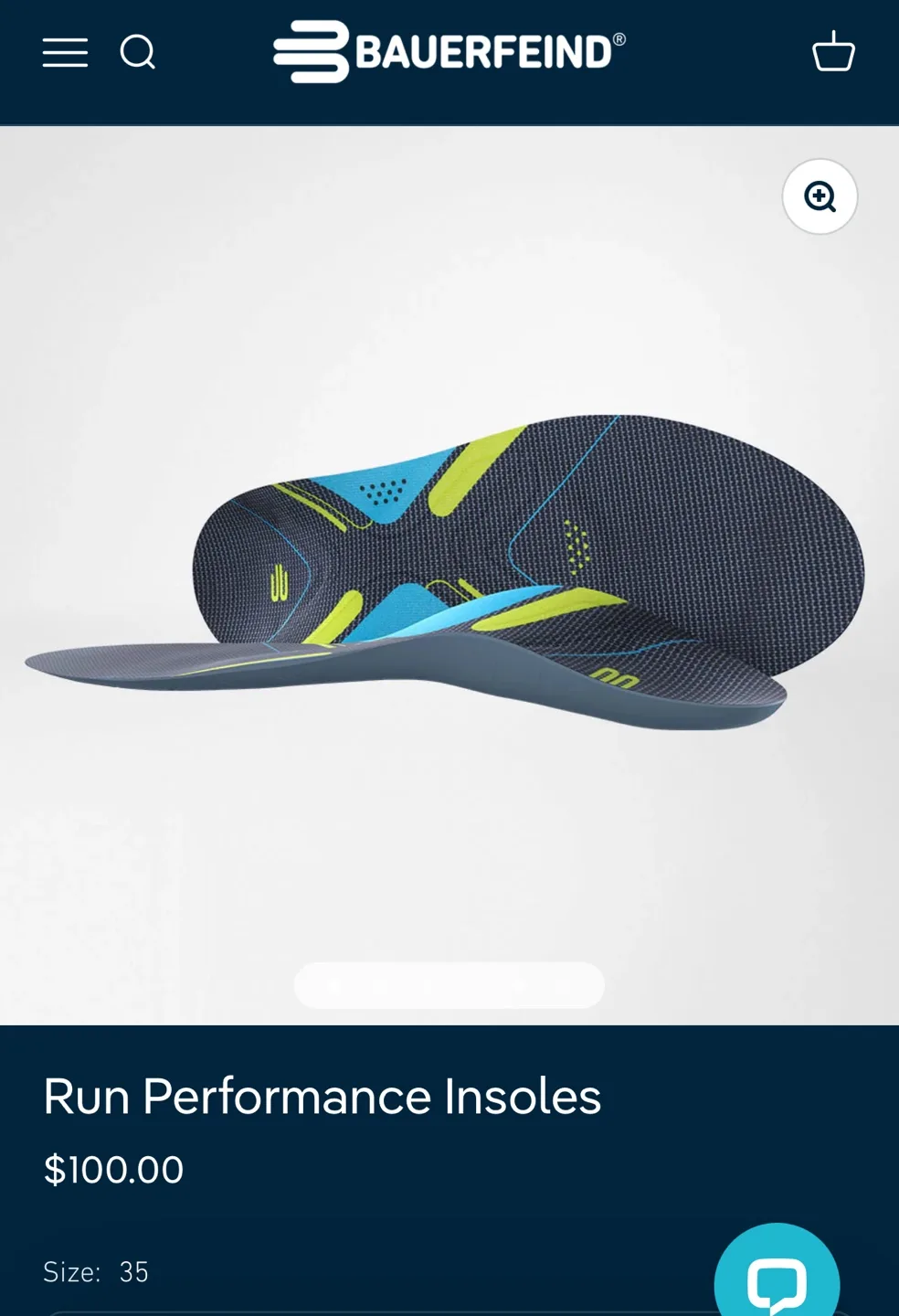 Bauerfeind Run Performance Insoles Size 35 thumbnail