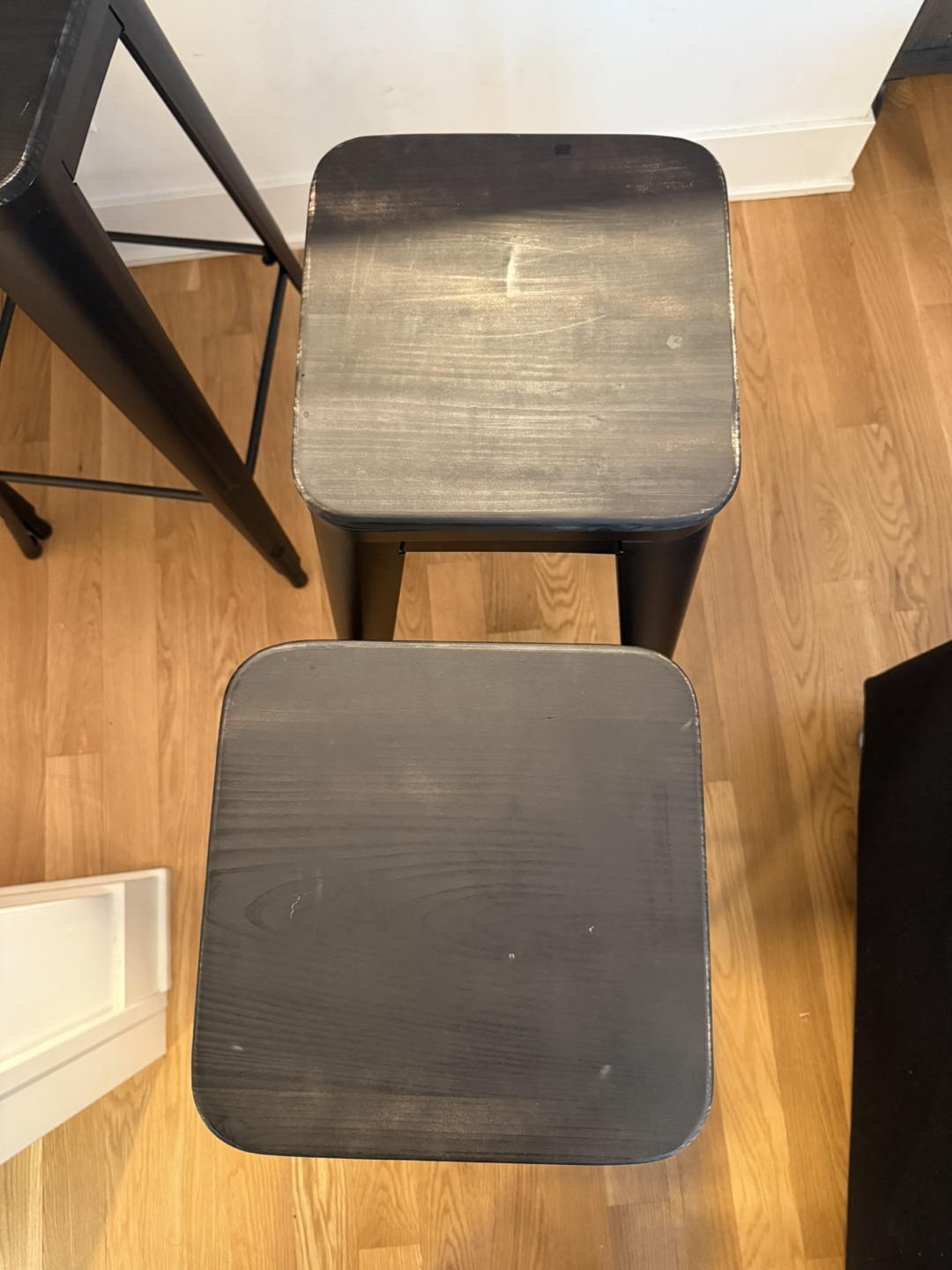 Set of 4 Black Metal Bar Stools - 30 inches tall - photo 3