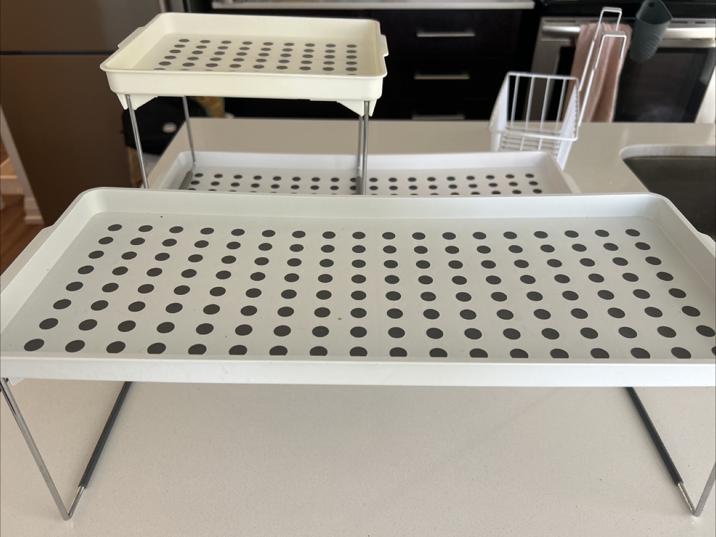 White Kitchen Cabinet Shelf Organizers - photo 2