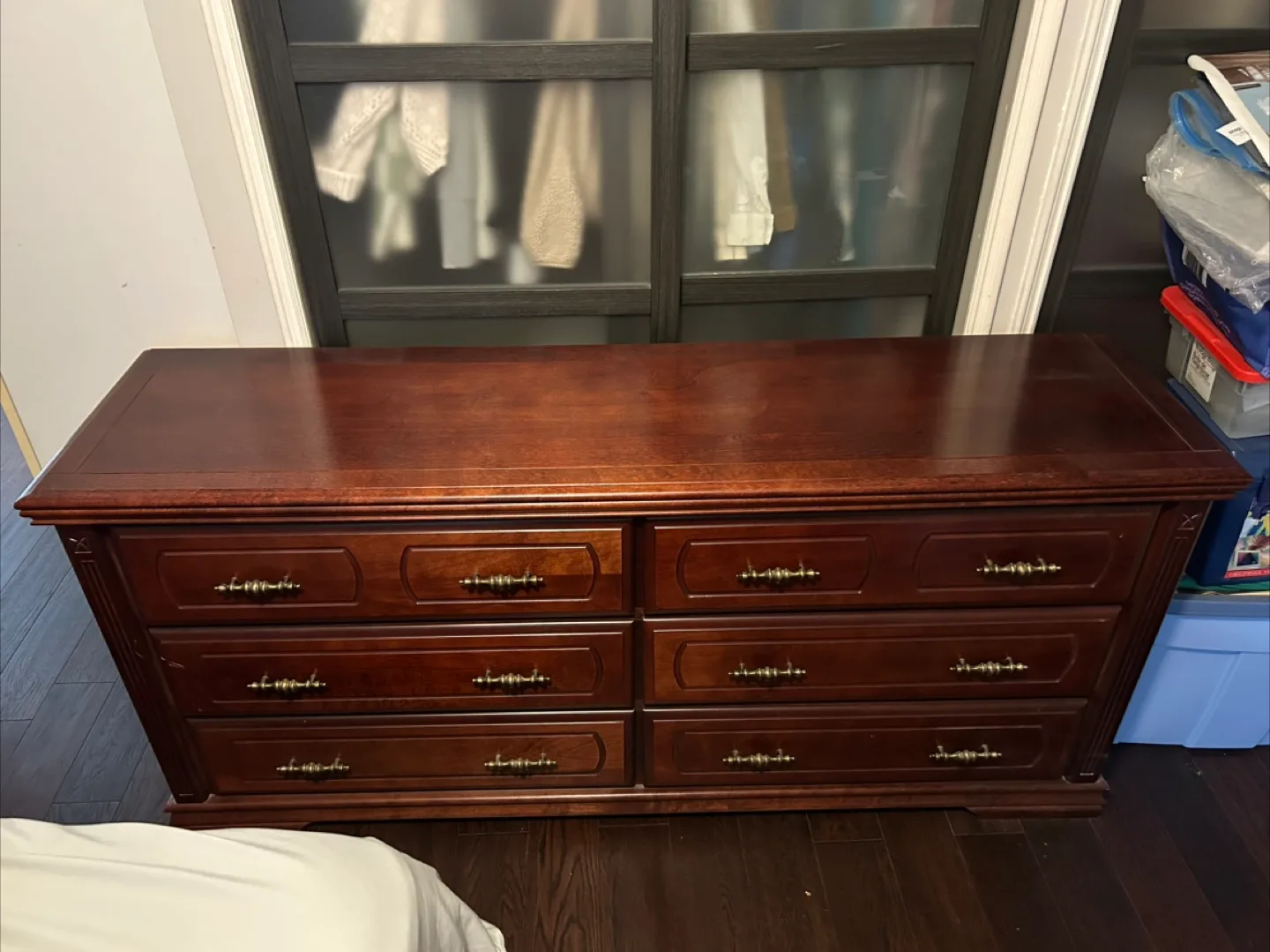 Dark Wood Dresser & Armoire Set thumbnail
