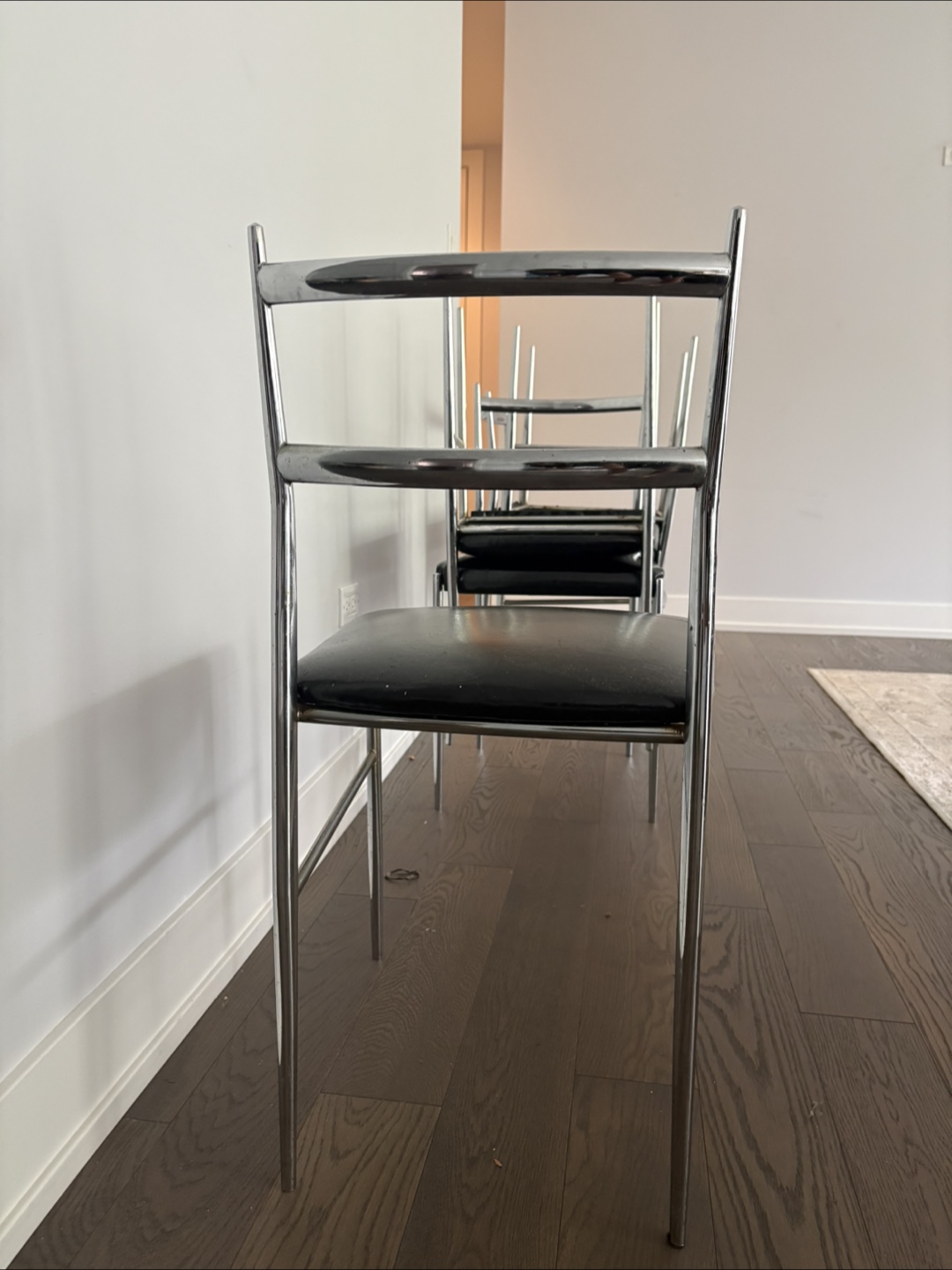 Set of 5 Chrome Frame Dining Chairs - photo 2
