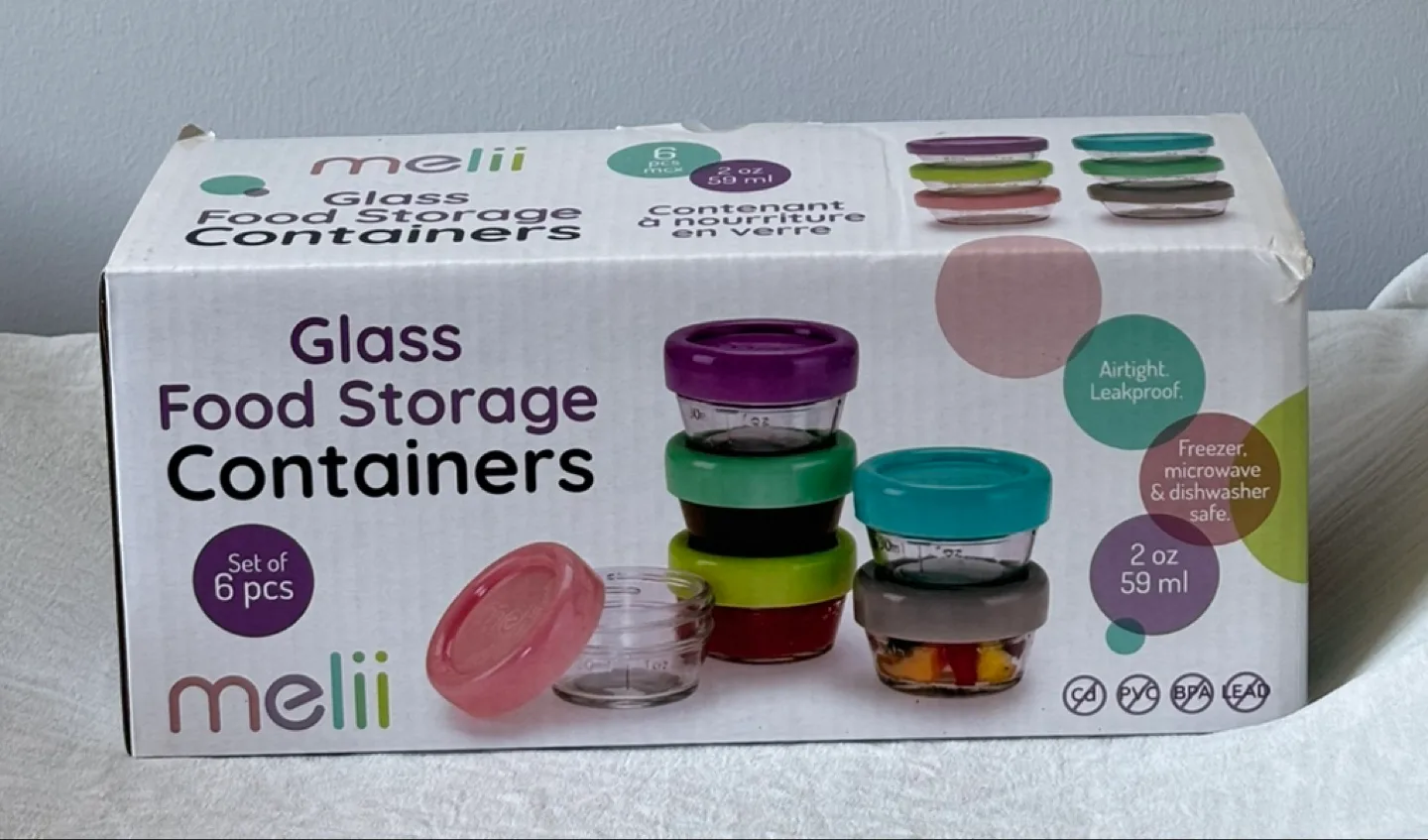 Melii Glass Food Storage Containers - 6 pcs thumbnail