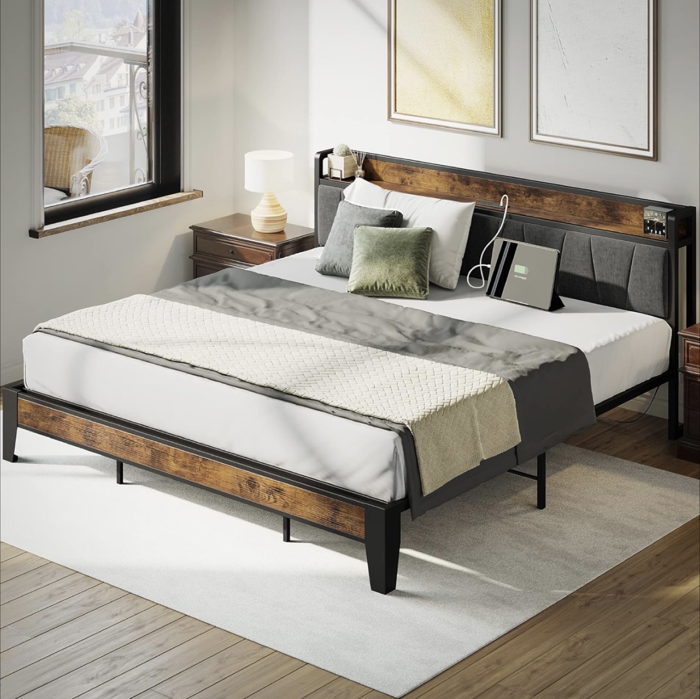 King Size Bed Frame comes with mattress