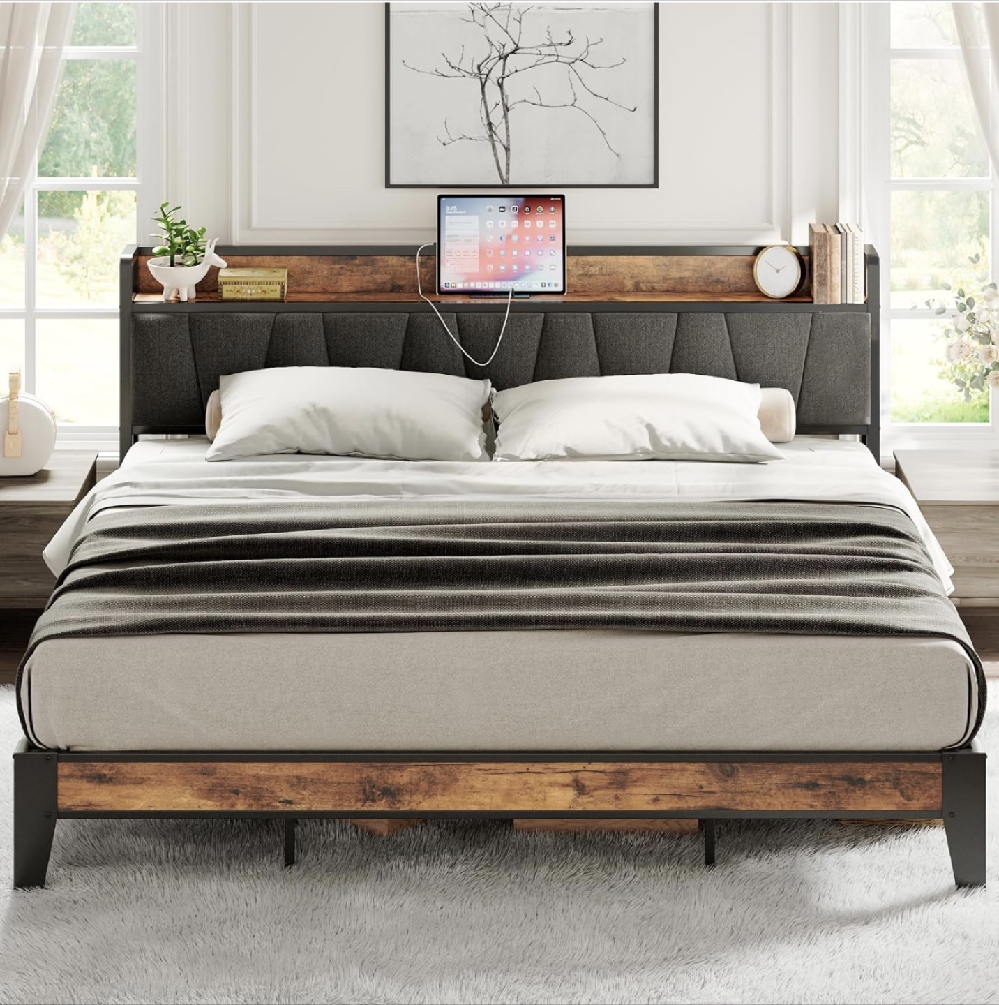 King Size Bed Frame comes with mattress - photo 2