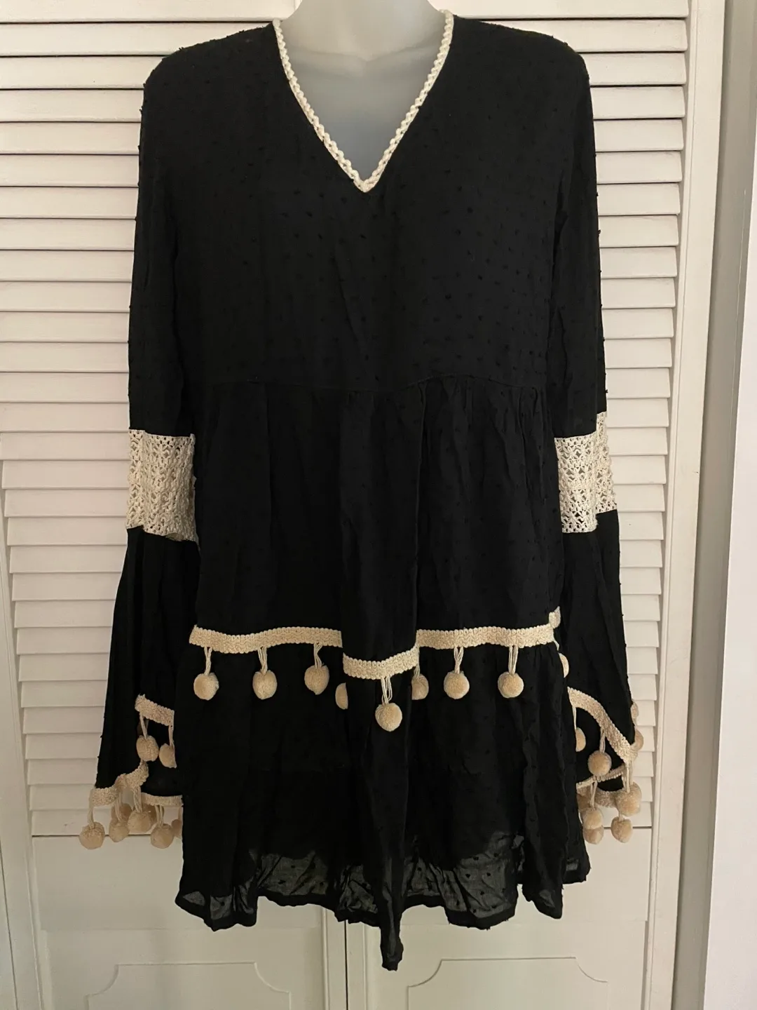 Solitaire Swim Black Pom Pom Dress thumbnail