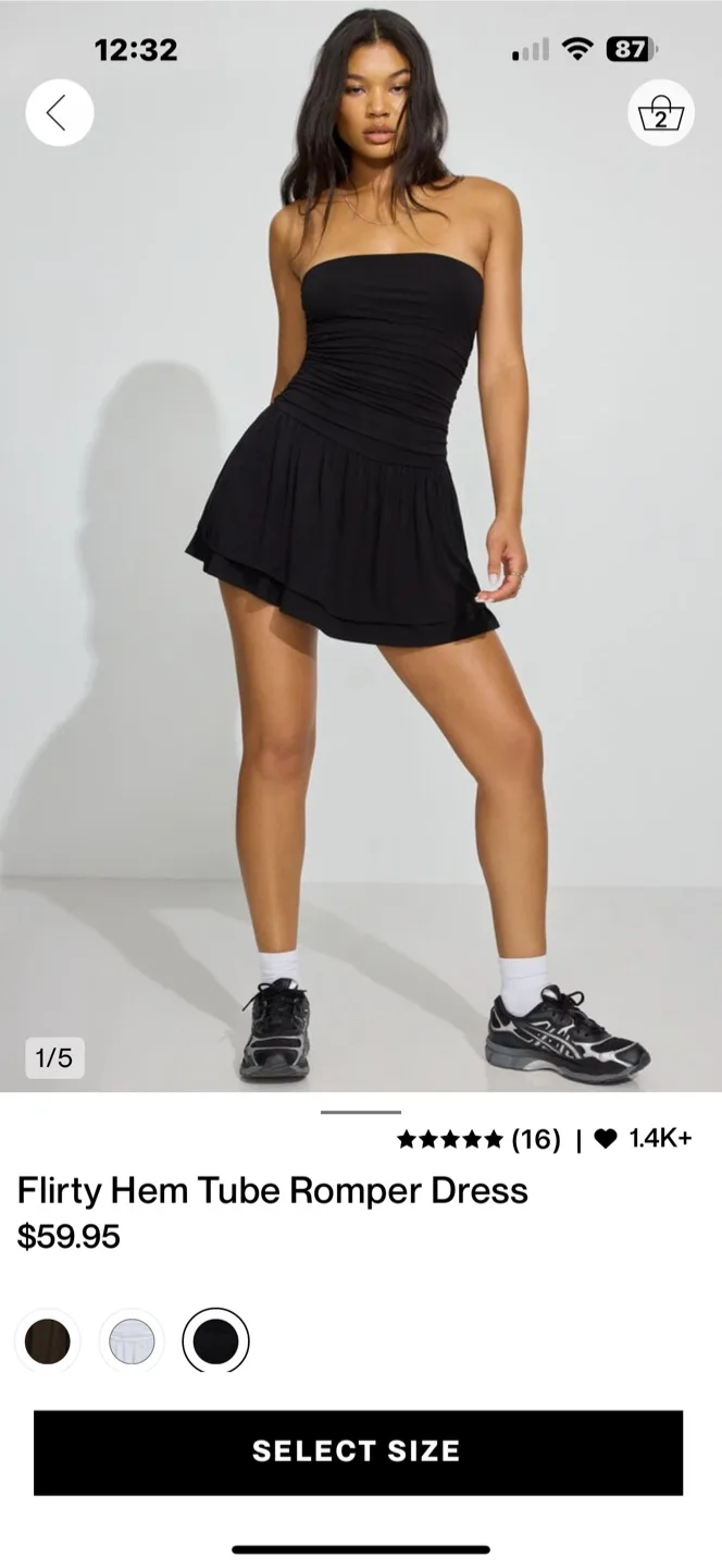 Garage New With Tags Flirty Hem Tube Romper Dress image indicator(7)