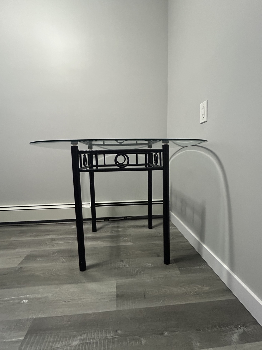 Glass Top Table with Black Metal Frame - photo 2