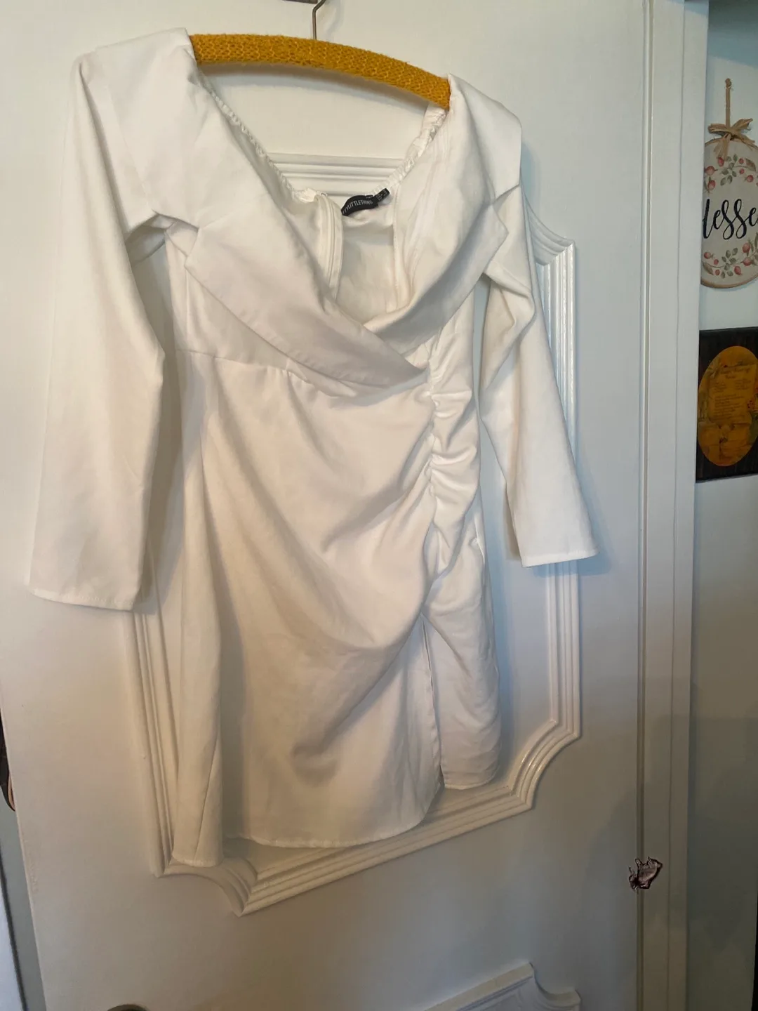 PrettyLittleThing White Mini Dress - Size 4 thumbnail