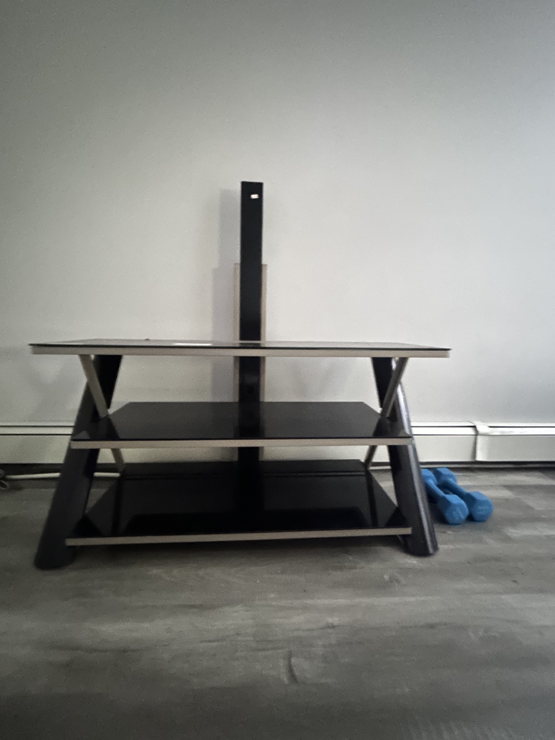 Modern Black Glass TV Stand - photo 3