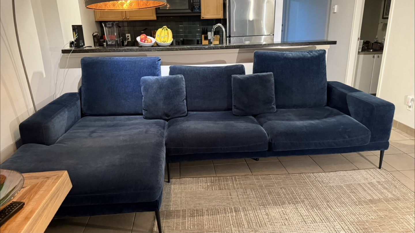 Navy Blue Sectional Sofa - photo 4