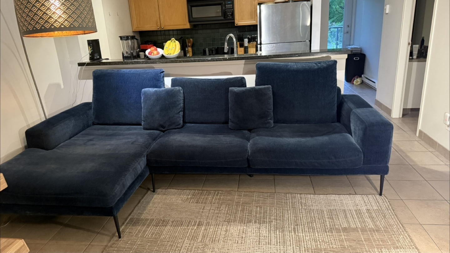 Navy Blue Sectional Sofa - photo 2